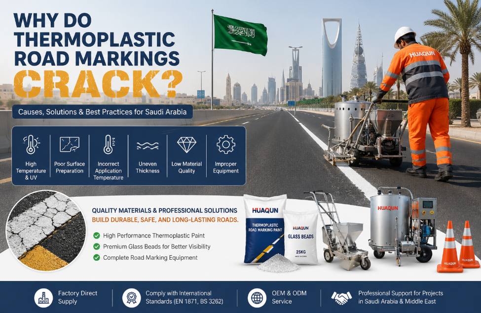 Derniers blogs de l'entreprise sur Pourquoi les marquages routiers thermoplastiques se fissurent-ils ? Causes, solutions et meilleures pratiques pour l'Arabie saoudite