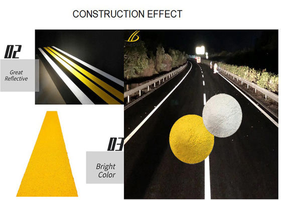 Acheter Peinture de marquage routier thermoplastique à haute réflectivité standard AASHTO M249 avec 30% de perles de verre fabrication en ligne